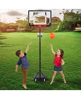 Slickblue Portable Basketball Hoop System Height Adjustable 5ft-6.8ft Backboard with Wheels for Kids Outdoor Play