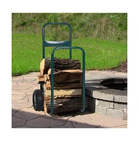 Slickblue Portable Log Rack with Wheels - Rolling Firewood Cart for Easy Backyard Transport