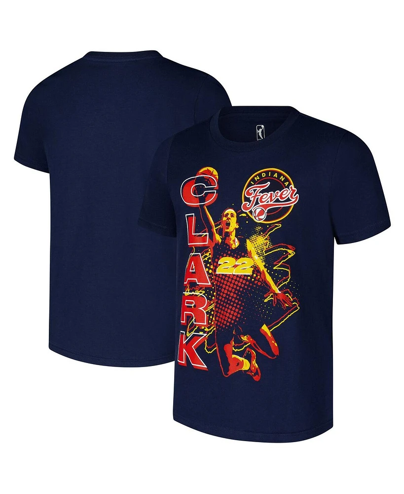 Outerstuff Big Boys and Girls Caitlin Clark Navy Indiana Fever Jam Player T-Shirt