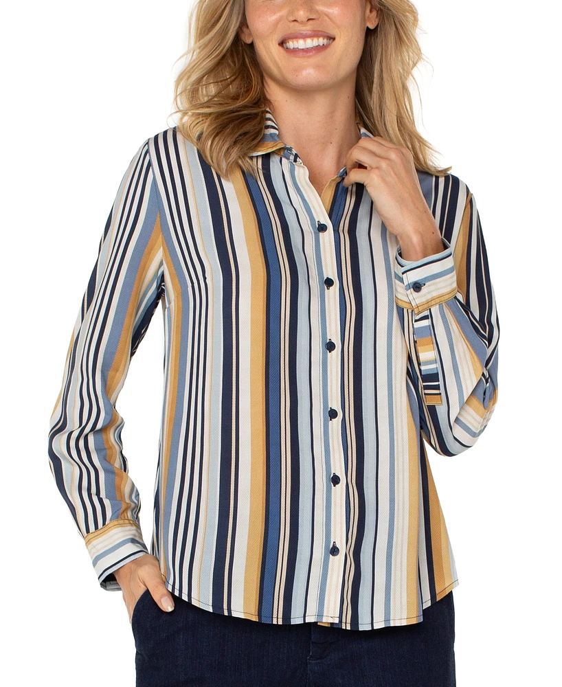 Liverpool Los Angeles Women's Striped Button-Front Shirt