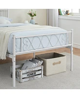 gaomon Twin Size Metal Platform Bed Frame with Headboard and Footboard, Heart Shaped Bed Frame