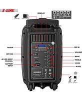 5 Core Tws Pair Bluetooth Party Speakers Portable Karaoke Pa System Rechargeable Loud Speaker + 2X Tripod Stand 4X Wireless Mics Led Light