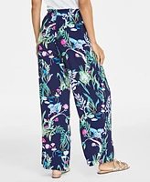 On 34th Women's Printed Drawstring Wide-Leg Pants, Created for Macy's