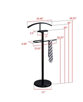 Kings Brand Furniture Warren Black Metal Valet Tie and Coat Hanger