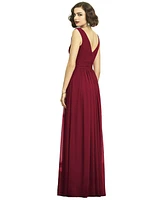 Dessy Collection Plus Sleeveless Draped Chiffon Maxi Dress with Front Slit