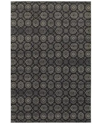 Jhb Design Tidewater Meridian Navy Grey Area Rugs