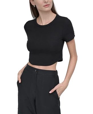 Dkny Sport Women's Ribbed Crop Top