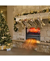 Skonyon 1400W Electric Fireplace Log Heater with Adjustable Flame Brightness-Black