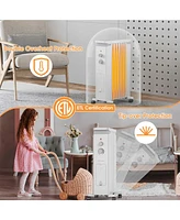Skonyon 1500W Portable Oil Filled Radiator Heater with 3 Heat Settings-White