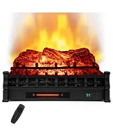 Skonyon 26 Inches Infrared Quartz Electric Fireplace with Realistic Pinewood Ember Bed