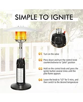 Sugift 11 000 Btu Portable Tabletop Propane Patio Standing Heater-Black