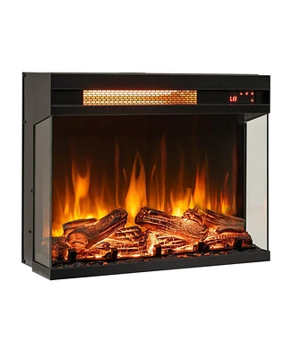 Sugift 23 Inch 3-Sided Electric Fireplace 1500W Recessed Fireplace Insert