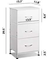 Wlive Dresser with 3 Drawers Fabric Nightstand Organizer Storage for Bedroom Hallway Entryway Closets Sturdy Steel Frame Wood Top Easy Pull Ha