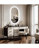 Wisfor 600 x 1200mm Wall-mounted Oval Led Backlight Bathroom Vanity Mirror with 3 Lights
