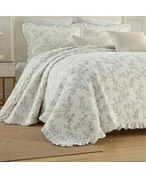 MarCielo 3-Piece 100% Cotton Oversized Ruffle Bedspread Coverlet Set Lightweight Quilt Set King