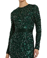 Mac Duggal Women's Embellished Long Sleeve Gown