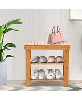 Slickblue 2-Tier Shoe Storage Bench Entryway Rack and Organizer for Shoes