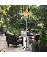 Sugift Outdoor Heater Propane Standing Lp Gas Steel with Table and Wheels
