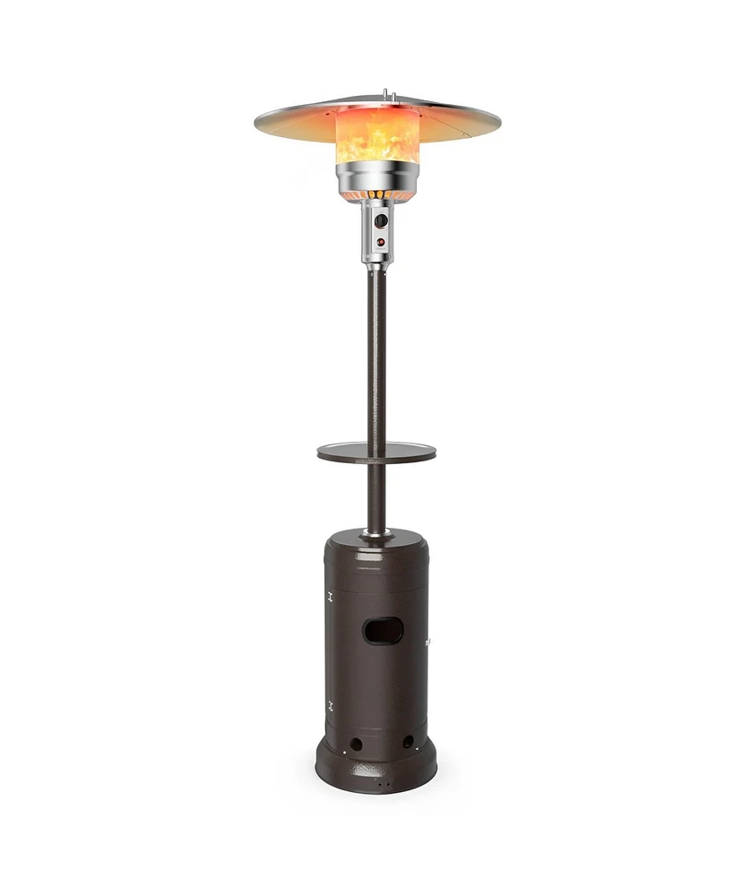 Sugift Outdoor Heater Propane Standing Lp Gas Steel with Table and Wheels