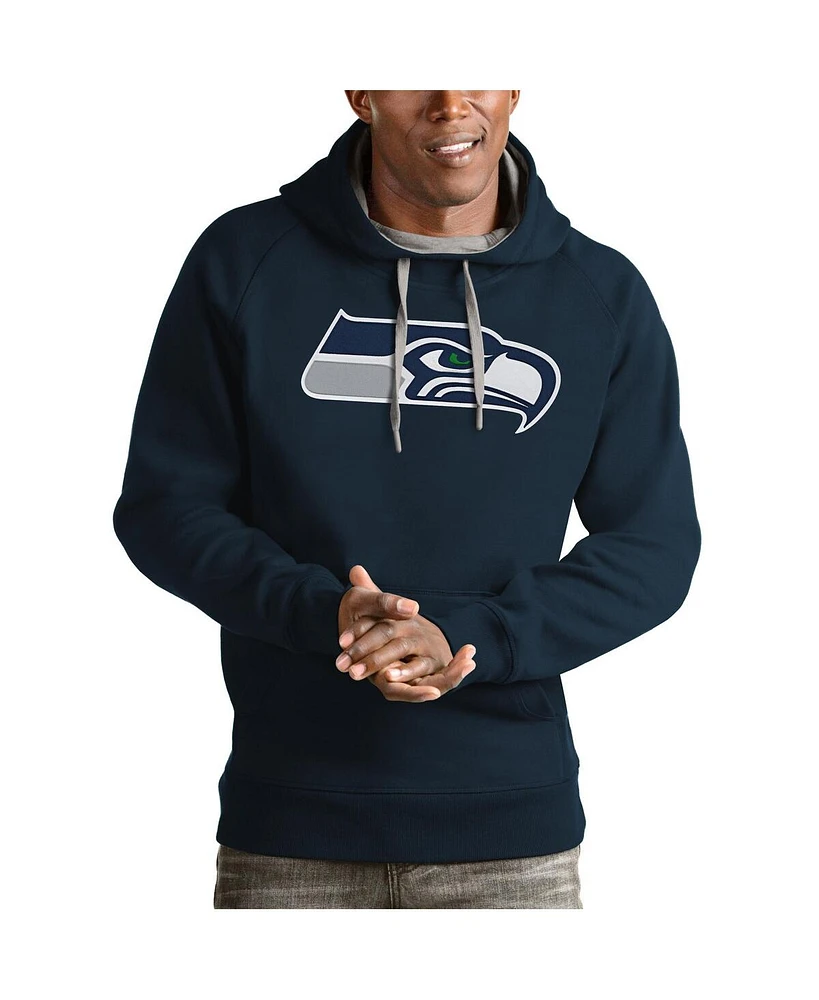 Antigua Men's College Navy Seattle Seahawks Victory Pullover Hoodie