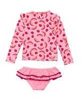 Snapper Rock Baby Girls Berry Sweet Ls Ruffle Set