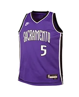 Nike Big Boys and Girls De'Aaron Fox Purple Sacramento Kings 2024/25 Swingman Jersey - Classic Edition