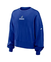 Nike Women's Royal Dallas Cowboys Oversized Long Sleeve Cropped Sweatshirt