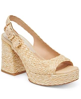 Dolce Vita Women's Flores Platform Raffia Slingback Dress Sandals