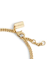 Coach Two-Tone Signature Carabiner Heart Link Bracelet