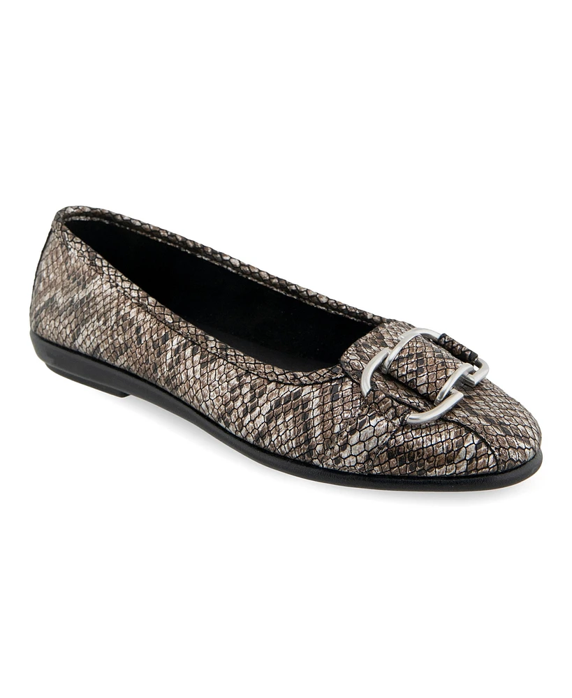 Aerosoles Women's Bentley Buckle Flats - Faux Leather