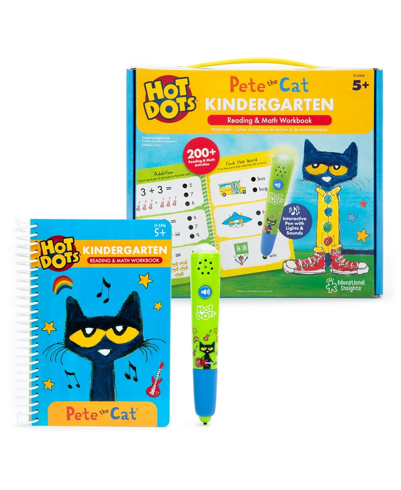 Educational Insights Hot Dots Pete the Cat Kindergarten Reading Math