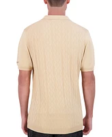 Karl Lagerfeld Paris Men's Cable Knit Zip Sweater Polo