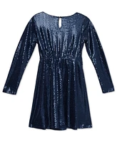 Speechless Big Girls Long Sleeve Disco Dot Dress