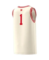 Adidas Men's 1 Cream Nebraska Huskers Replica Swingman Jersey