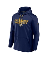 Fanatics Men's Navy Nashville Predators Authentic Pro Rink Fleece Pullover Hoodie