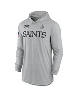 Nike Men's Gray New Orleans Saints 2024 Salute to Service Lightweight Performance Long Sleeve Hooded T-Shirt