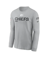 Nike Men's Gray Kansas City Chiefs 2024 Salute to Service Long Sleeve T-Shirt