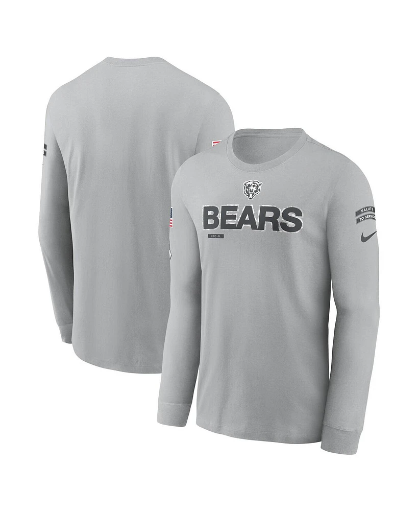 Nike Men's Gray Chicago Bears 2024 Salute to Service Long Sleeve T-Shirt