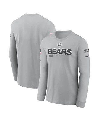 Nike Men's Gray Chicago Bears 2024 Salute to Service Long Sleeve T-Shirt