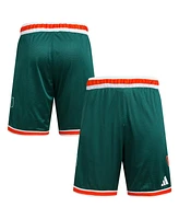 Adidas Men's Green Miami Hurricanes Swingman Replica Basketball Shorts