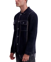 Karl Lagerfeld Paris Men's Contrast Trim Knit Shirt Jacket