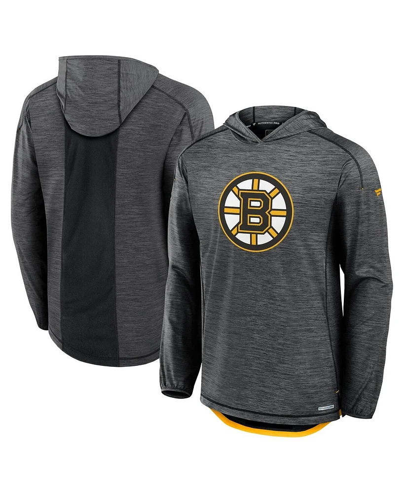 Fanatics Men's Black Boston Bruins Authentic Pro Rink Lightweight Pullover Hoodie