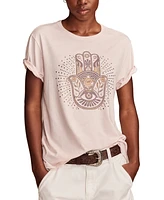 Lucky Brand Women's Studded Hamsa Hand Boyfriend T-Shirt