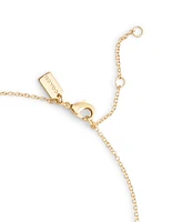 Coach Faux Stone Signature Pave C Strand Necklace