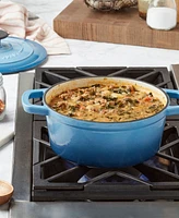 Smith and Clark Blue Gradient 5-Quart Enameled Cast Iron Dutch Oven