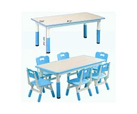 gaomon Modern Kids Table and 6 Chair Set