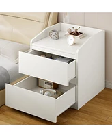 gaomon Nightstand with 2 Drawer Modern Side Table with Storage Wide End Table