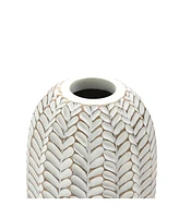 LuxenHome Modern Geometric Pattern Polyresin -Inch Tall Cylinder Vase