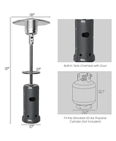Sugift Outdoor Heater Propane Standing Lp Gas Steel with Table & Wheels