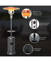 Sugift Outdoor Heater Propane Standing Lp Gas Steel with Table & Wheels